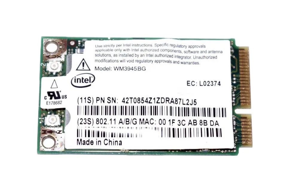 WM3945BG - Intel Wi-Fi Wireless Mini PCI Express Card