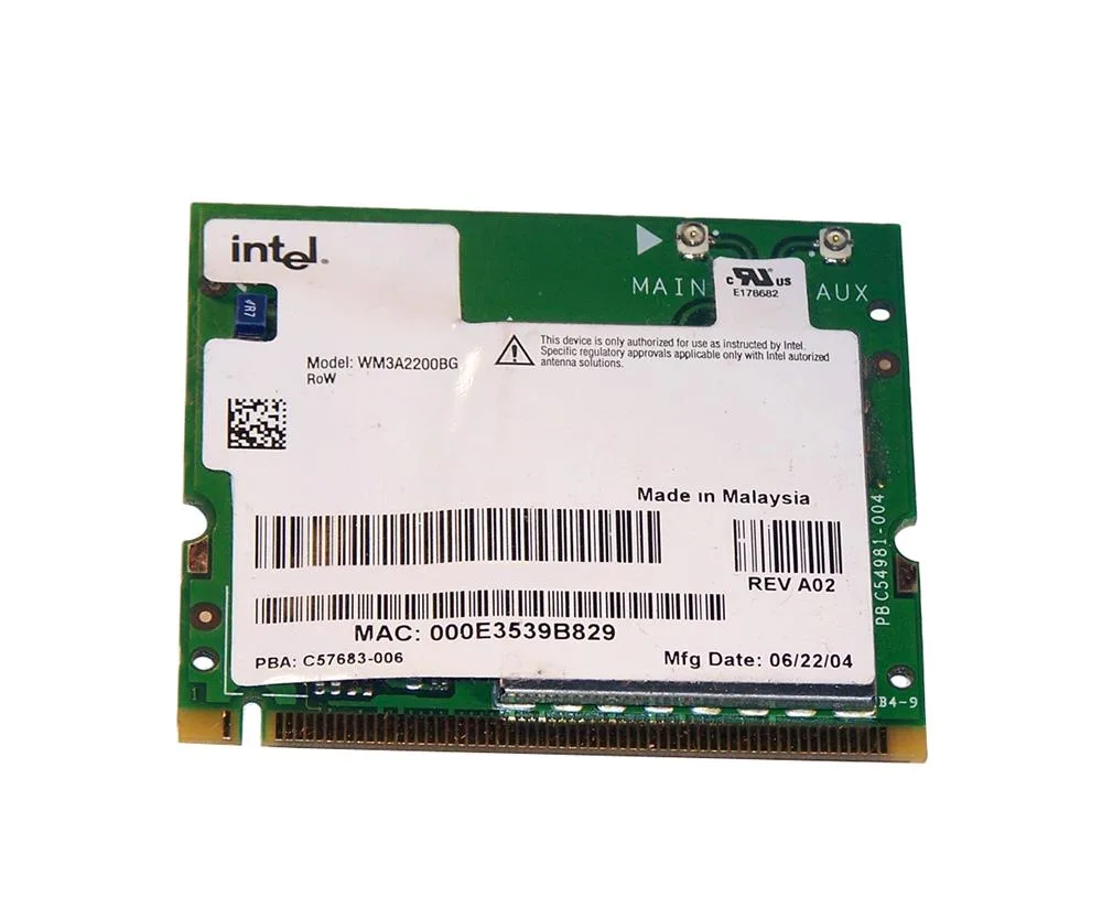 WM3A2200BG - Intel PRO/Wireless mini PCI 2200BG Network Adapter