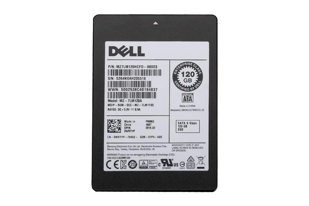 WRTYP - Dell 120GB TLC SATA 6Gb/s Read Intensive 2.5-inch Solid State Drive (Boot Drive)