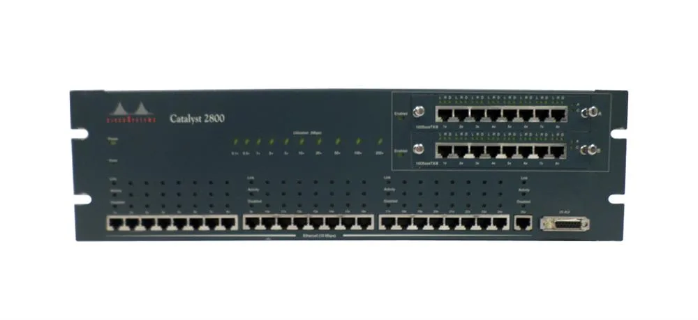WS-C2802 - Cisco Catalyst 2800 RJ-45 24 x Ports 10/100Base-T + 2 x Slot Expension Slots Layer 2 Managed Fast Ethernet Switch