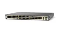 WS-C3750G-48TS-S - Cisco Catalyst 3750 48-Ports 48 x 10/100/1000Base-T + 4 x SFP Layer 3 Managed 1U Rack Mountable Stackable Gigabit Ethernet Network Switch
