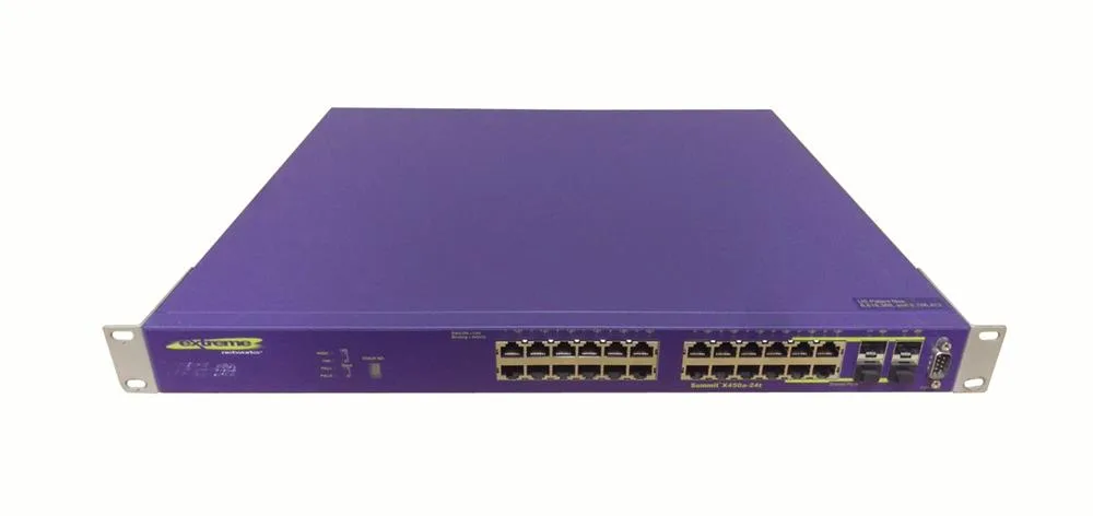 Extreme X450A-24T Extreme Networks X450A-24T 24 x Ports 1000Base-T RJ-45 + 4 x Ports Shared SFP Layer 3 Managed Gigabit Ethernet Network Switch