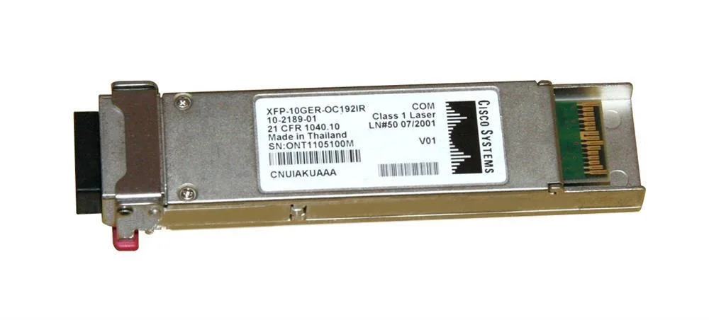 Cisco XFP-10GER-OC192IR/NS 10Gbps OC-192/STM-64 IR-2 10GBase-ER Single-Mode Fiber 40km 1550nm Duplex LC Connector XFP Transceiver Module