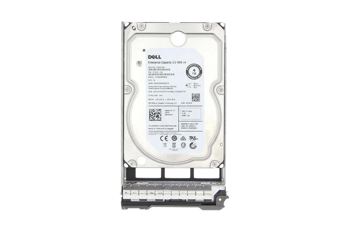XW1MW - Dell 4TB SAS 12Gb/s 7200RPM 128MB Cache Hot-Pluggable 3.5-inch hard Drive for Server Hard Drive