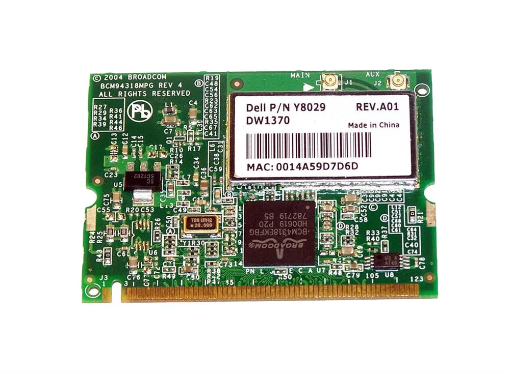 Y8029 - Dell Wireless 1370 802.11B/ G Mini PCI Card