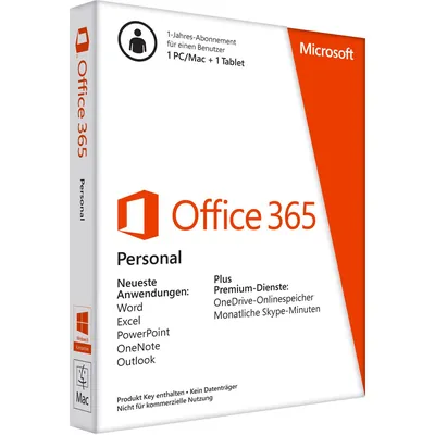 YF175AA - HP Microsoft Office 365 Personal 32/64-bit Subscription 1 Tablet, 1 PC/Mac