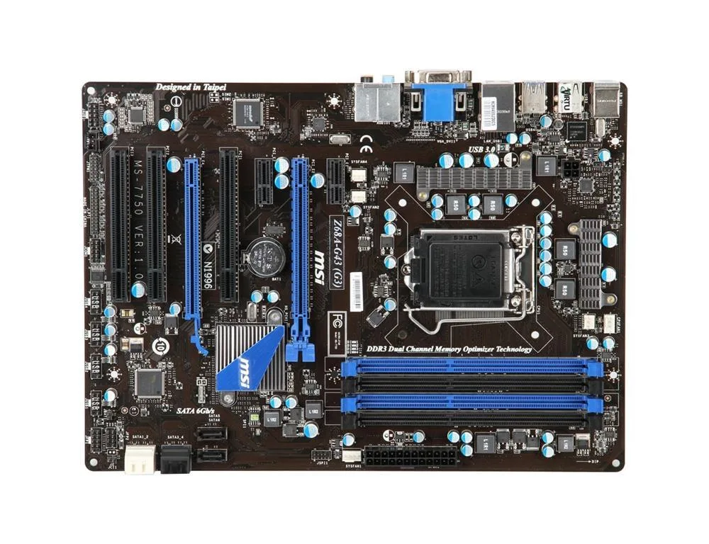 Z68A-G43-G3 - MSI Socket LGA 1155 Intel Z68 Chipset DDR3 4x DIMM 2x SATA 6.0Gb/s ATX Motherboard