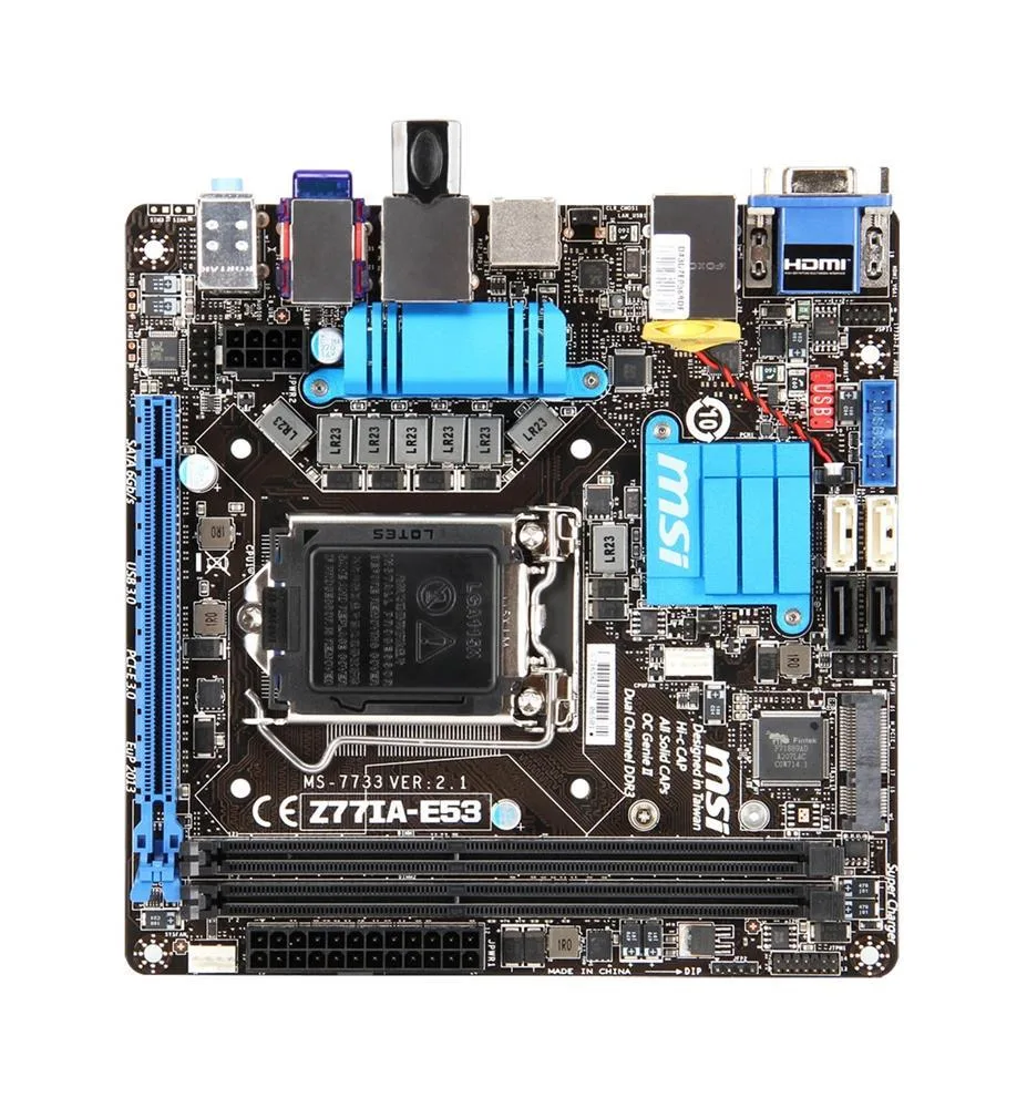 Z77IA-E53-A1 - MSI Socket LGA 1155 Intel Z77 Chipset DDR3 2x DIMM 2x SATA 3.0Gb/s Mini ITX Motherboard
