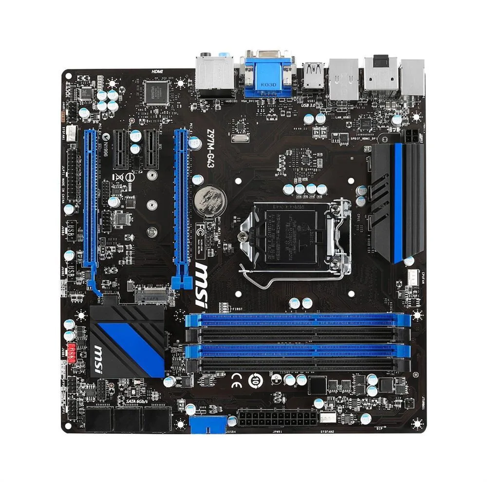 Z97MG43 - MSI Socket LGA 1150 Intel Z97 Express Chipset 4th/5th Generation DDR3 4x DIMM 6x SATA 6.0Gb/s Micro-ATX Motherboard